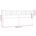 vidaXL Tăblie de pat metalică, negru, 200 cm