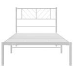 vidaXL Cadru de pat din metal cu tăblie, alb, 100x200 cm