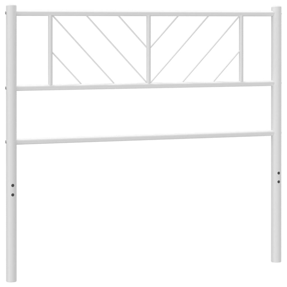 vidaXL Tăblie de pat metalică, alb, 75 cm
