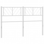 vidaXL Tăblie de pat metalică, alb, 140 cm
