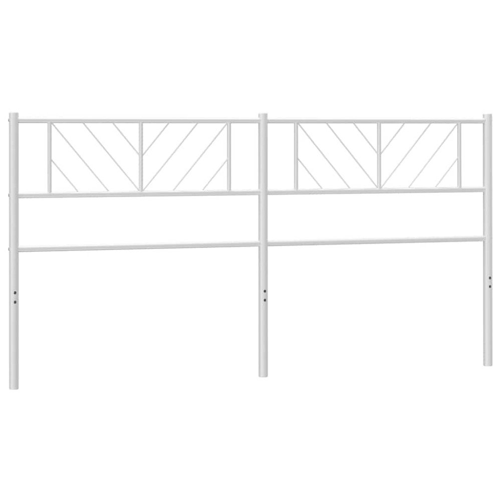 vidaXL Tăblie de pat metalică, alb, 180 cm