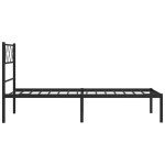 vidaXL Cadru de pat din metal cu tăblie, negru, 107x203 cm