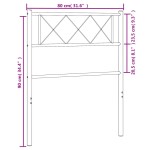 vidaXL Tăblie de pat metalică, negru, 75 cm