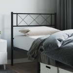 vidaXL Tăblie de pat metalică, negru, 90 cm