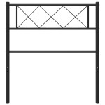 vidaXL Tăblie de pat metalică, negru, 90 cm