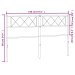 vidaXL Tăblie de pat metalică, negru, 140 cm