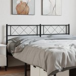 vidaXL Tăblie de pat metalică, negru, 150 cm vidaXL Tăblie de pat metalică, negru, 150 cm