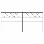 vidaXL Tăblie de pat metalică, negru, 180 cm