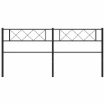 vidaXL Tăblie de pat metalică, negru, 193 cm