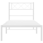 vidaXL Cadru de pat din metal cu tăblie, alb, 100x200 cm