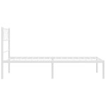 vidaXL Cadru de pat din metal cu tăblie, alb, 100x200 cm