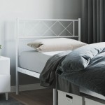 vidaXL Tăblie de pat metalică, alb, 75 cm vidaXL Tăblie de pat metalică, alb, 75 cm