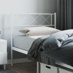 vidaXL Tăblie de pat metalică, alb, 90 cm vidaXL Tăblie de pat metalică, alb, 90 cm
