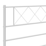 vidaXL Tăblie de pat metalică, alb, 100 cm