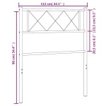 vidaXL Tăblie de pat metalică, alb, 107 cm