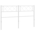 vidaXL Tăblie de pat metalică, alb, 150 cm
