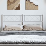 vidaXL Tăblie de pat metalică, alb, 150 cm