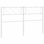 vidaXL Tăblie de pat metalică, alb, 150 cm