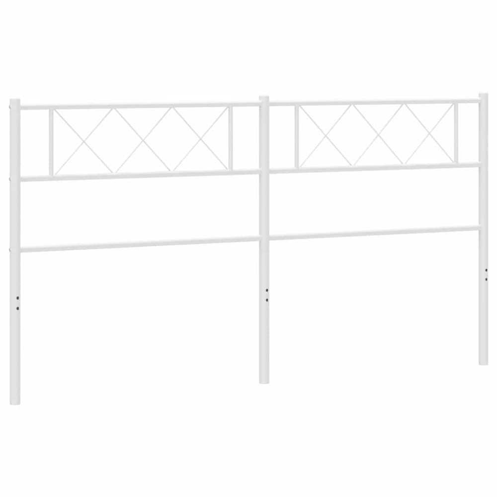vidaXL Tăblie de pat metalică, alb, 180 cm