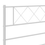 vidaXL Tăblie de pat metalică, alb, 180 cm
