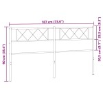 vidaXL Tăblie de pat metalică, alb, 180 cm