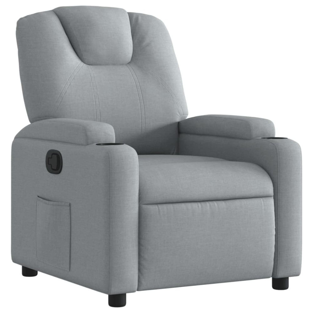 vidaXL Fotoliu rabatabil, gri deschis, material textil