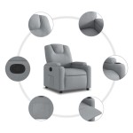 vidaXL Fotoliu rabatabil, gri deschis, material textil
