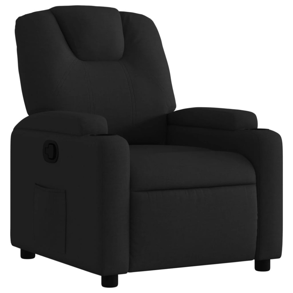 vidaXL Fotoliu rabatabil, negru, material textil