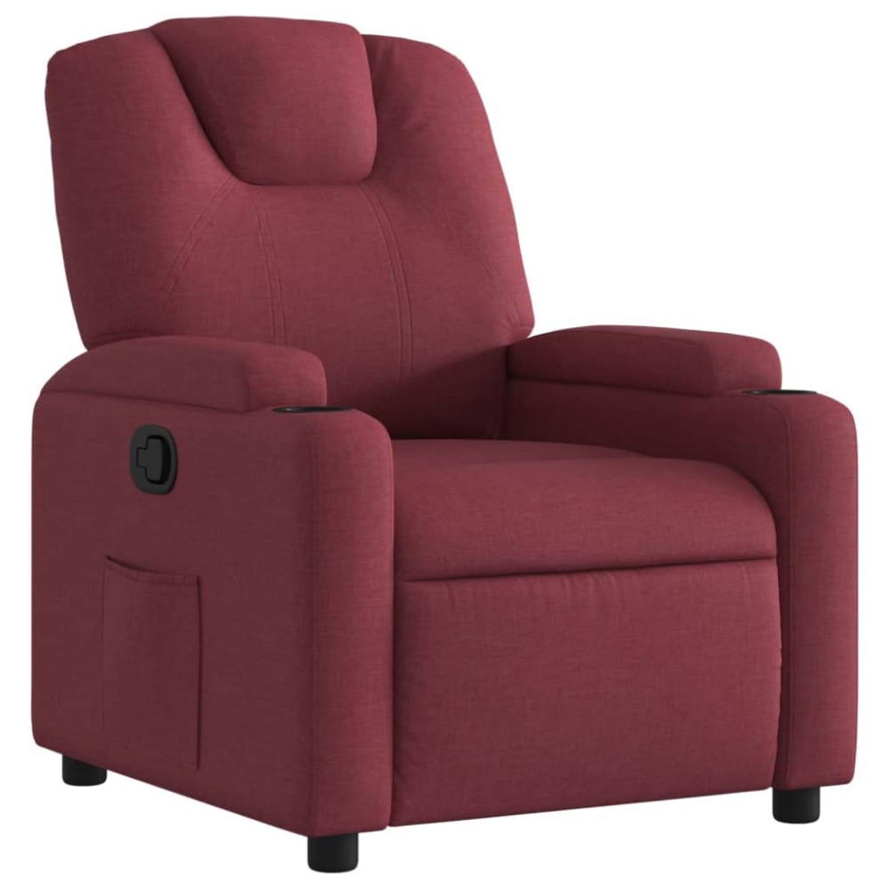 vidaXL Fotoliu rabatabil, roșu vin, material textil