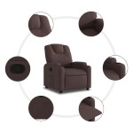 vidaXL Fotoliu rabatabil, maro închis, material textil