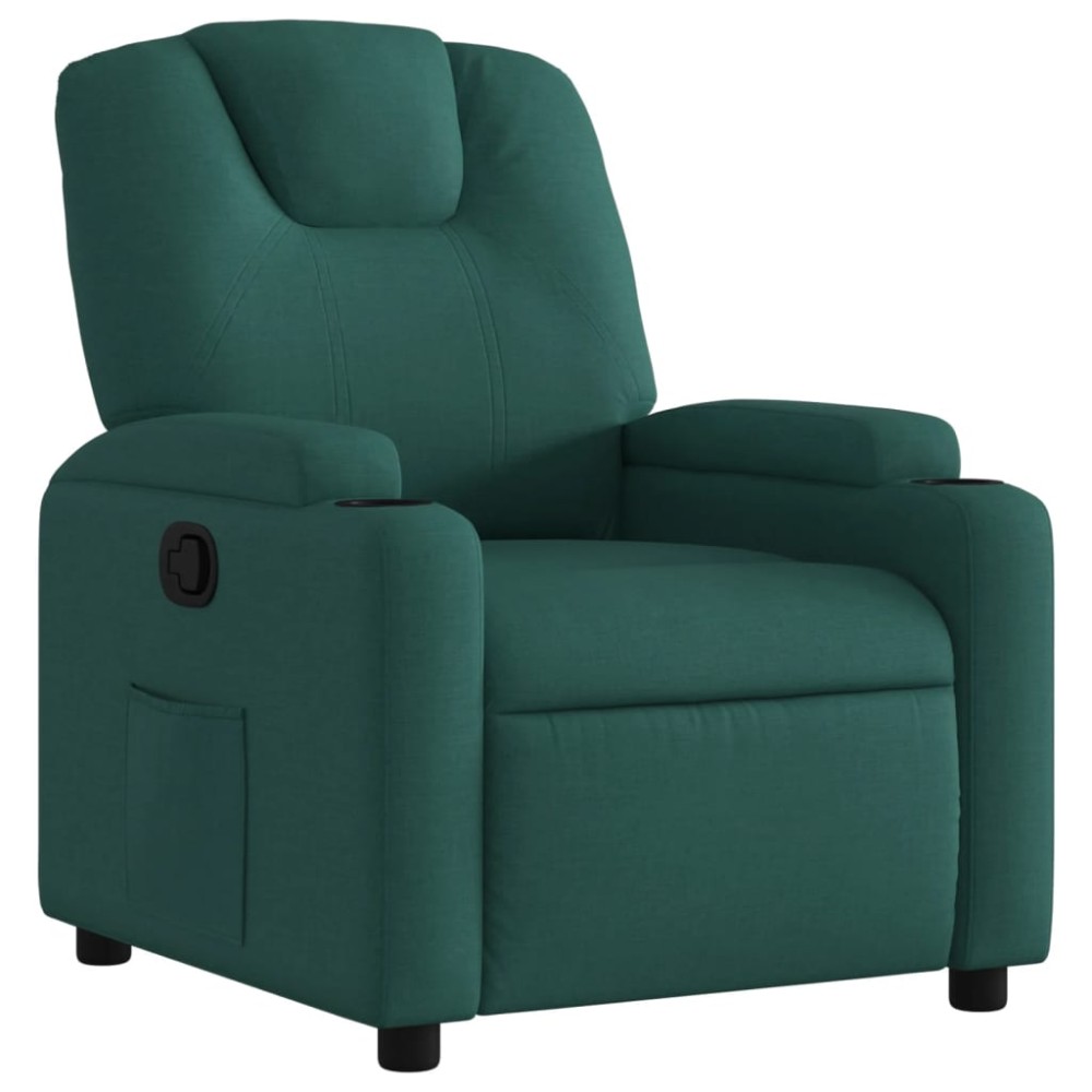 vidaXL Fotoliu rabatabil, verde închis, material textil