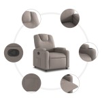 vidaXL Fotoliu rabatabil, gri taupe, material textil