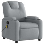 vidaXL Fotoliu de masaj rabatabil, gri deschis, textil