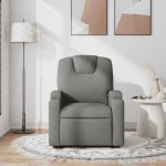 vidaXL Fotoliu de masaj rabatabil, gri închis, material textil