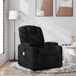 vidaXL Fotoliu de masaj rabatabil, negru, material textil vidaXL Fotoliu de masaj rabatabil, negru, material textil