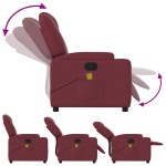vidaXL Fotoliu de masaj rabatabil, roșu vin, material textil vidaXL Fotoliu de masaj rabatabil, roșu vin, material textil