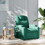 vidaXL Fotoliu de masaj rabatabil, verde închis, material textil vidaXL Fotoliu de masaj rabatabil, verde închis, material textil