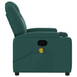 vidaXL Fotoliu de masaj rabatabil, verde închis, material textil vidaXL Fotoliu de masaj rabatabil, verde închis, material textil