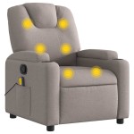 vidaXL Fotoliu de masaj rabatabil, gri taupe, material textil