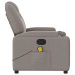 vidaXL Fotoliu de masaj rabatabil, gri taupe, material textil