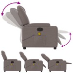 vidaXL Fotoliu de masaj rabatabil, gri taupe, material textil