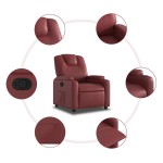 vidaXL Fotoliu rabatabil, roșu vin, piele ecologică vidaXL Fotoliu rabatabil, roșu vin, piele ecologică
