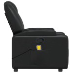 vidaXL Fotoliu rabatabil cu masaj, negru, piele ecologică