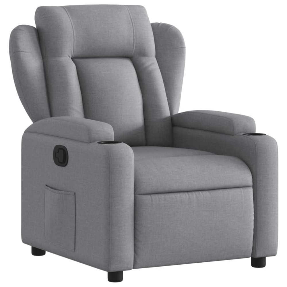 vidaXL Fotoliu rabatabil, gri deschis, material textil