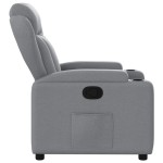 vidaXL Fotoliu rabatabil, gri deschis, material textil