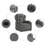 vidaXL Fotoliu rabatabil, gri închis, material textil