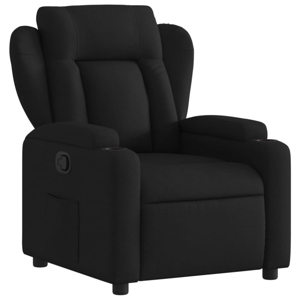 vidaXL Fotoliu rabatabil, negru, material textil