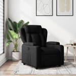 vidaXL Fotoliu rabatabil, negru, material textil vidaXL Fotoliu rabatabil, negru, material textil