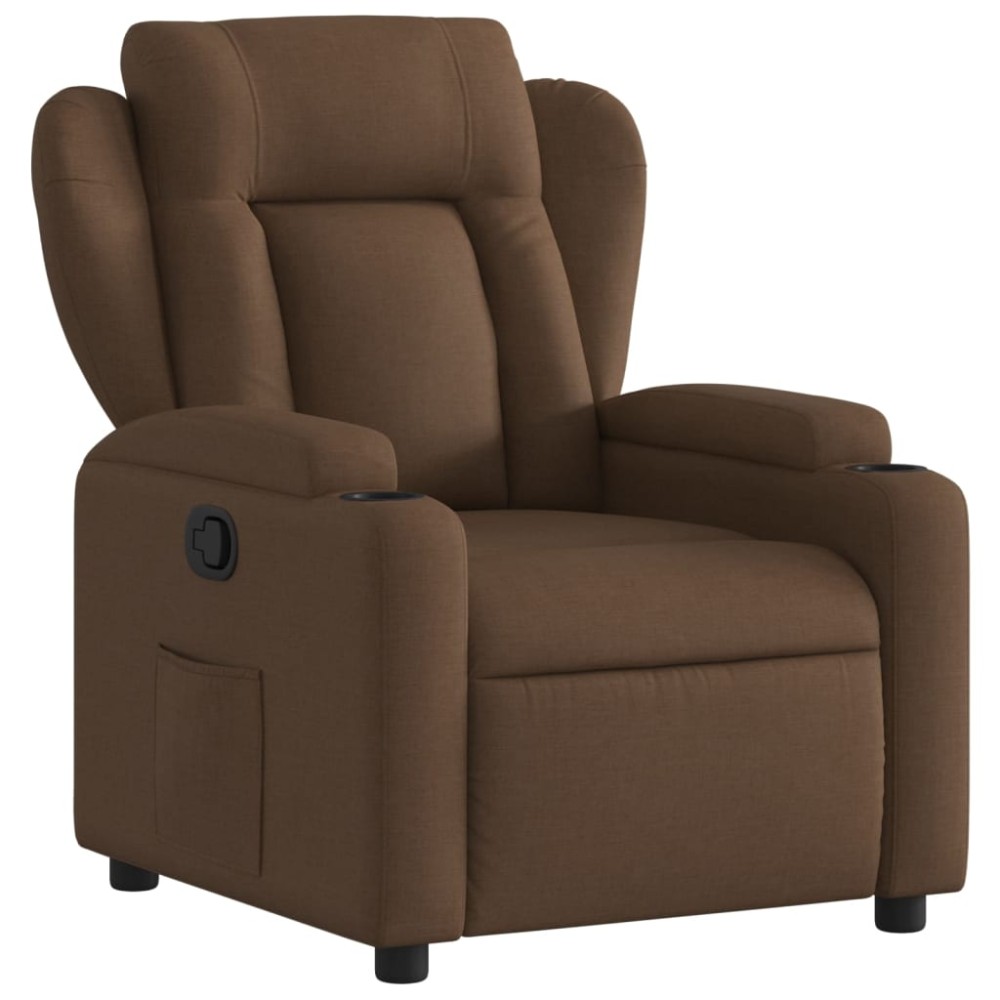 vidaXL Fotoliu rabatabil, maro, material textil