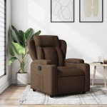 vidaXL Fotoliu rabatabil, maro, material textil
